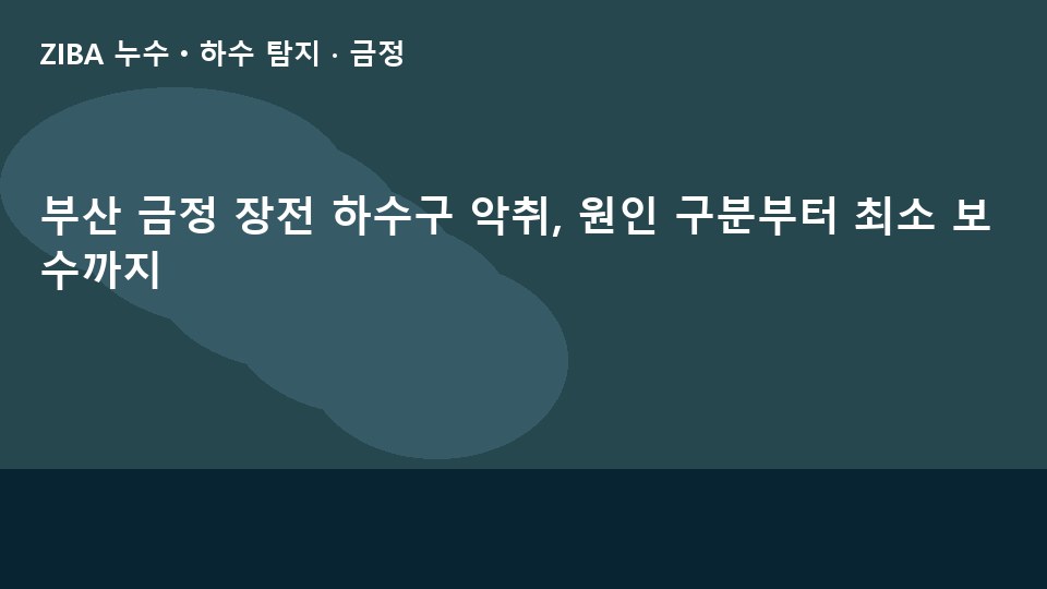 부산 금정 장전 하수구 악취, 원인 구분부터 최소 보수까지